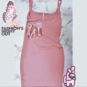 Pink Mini Bodycon Dress Memdocino